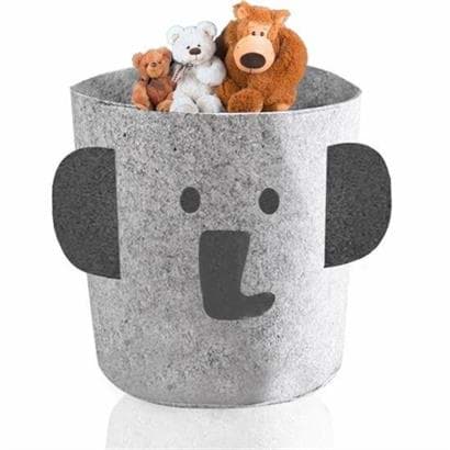 BUFFER® Sevimli Keçe Fil Desenli Çocuk Bebek Odası Kirli Çamaşır Sepeti Oyuncak Saklama Kutusu resmi